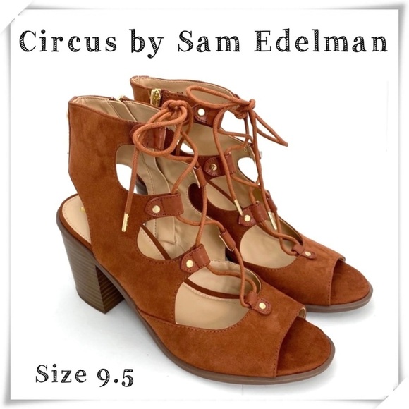CIRCUS by Sam Edelman Kiera Ghillie Ankle lace up Bootio in Tan - Picture 1 of 9